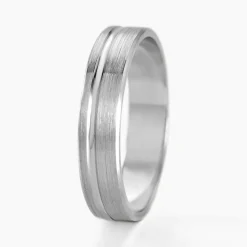 Histoire d'Or Alliance Abygail Ruban Plat Argent Blanc* Bijoux Personnalisés|Bagues