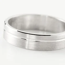 Histoire d'Or Alliance Abygail Ruban Plat Argent Blanc* Bijoux Personnalisés|Bagues