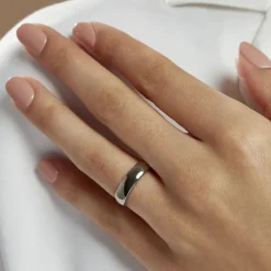 Histoire d'Or Alliance Apollos Demi Jonc Confort Palladium Blanc* Bijoux Personnalisés|Bagues