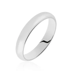 New Histoire d'Or Alliance Arthellais Demi Jonc Classique Palladium Blanc