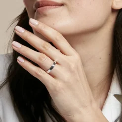 Histoire d'Or Alliance Beatrice Ruban Plat Or Blanc* Bijoux Personnalisés|Bagues