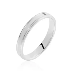 Hot Histoire d'Or Alliance Beatrice Ruban Plat or blanc