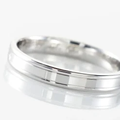 Hot Histoire d'Or Alliance Beatrice Ruban Plat or blanc