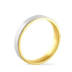 New Histoire d'Or Alliance Beatrice Ruban Plat Or Bicolore