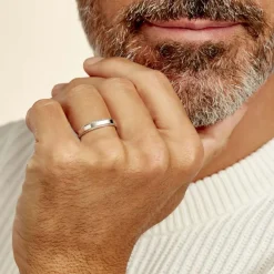 Histoire d'Or Alliance Beritan Demi Jonc Classique Argent Blanc* Bijoux Personnalisés|Bagues