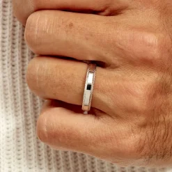 Histoire d'Or Alliance Beritan Demi Jonc Classique Argent Blanc* Bijoux Personnalisés|Bagues