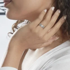 Online Histoire d'Or Alliance Bertina Demi Jonc Classique Or Blanc