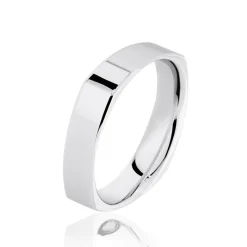 Discount Histoire d'Or Alliance Carree Polie Or Blanc