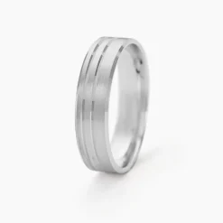 New Histoire d'Or Alliance Cheryn Ruban Plat Argent Blanc