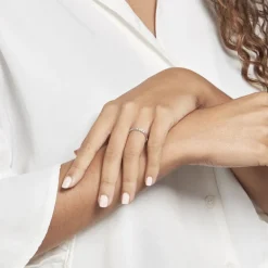 New Histoire d'Or Alliance Dentelle 2 Rangs Diamantee Or Blanc