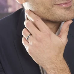 Sale Histoire d'Or Alliance Dorianne Ruban Plat Argent Blanc