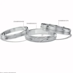 Histoire d'Or Alliance Edos Mat Ruban Plat Or Blanc* Bijoux Personnalisés|Bagues