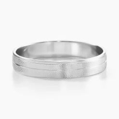 Histoire d'Or Alliance Edos Mat Ruban Plat Or Blanc* Bijoux Personnalisés|Bagues