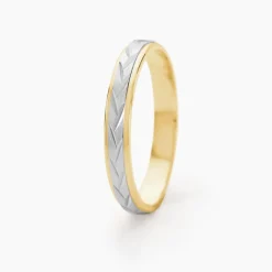 Histoire d'Or Alliance Effet Epi Mat Or Bicolore* Bijoux Personnalisés|Bagues