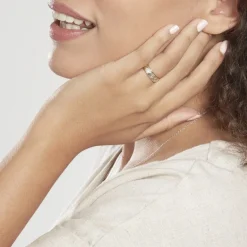 Histoire d'Or Alliance Effet Epi Mat Ruban Plat Or Bicolore* Bijoux Personnalisés|Bagues