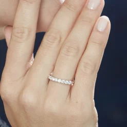 Clearance Histoire d'Or Alliance Eloisa Or Blanc Diamant Synthetique