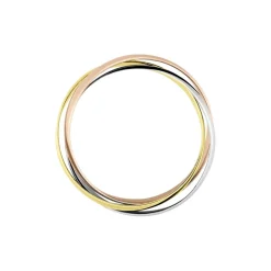 Hot Histoire d'Or Alliance Entrelacee Ruban Plat Or Tricolore