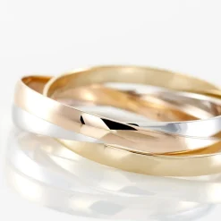 Histoire d'Or Alliance Entrelacee Ruban Plat Or Tricolore* Bijoux Personnalisés|Bagues