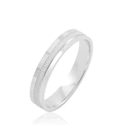 Histoire d'Or Alliance Eole Fantaisie Ruban Plat Or Blanc* Bijoux Personnalisés|Bagues