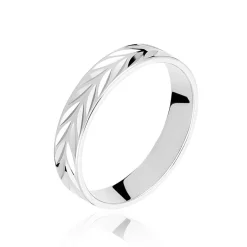 New Histoire d'Or Alliance Epi Ruban Plat Or Blanc