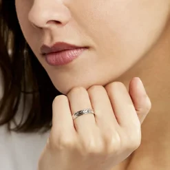 New Histoire d'Or Alliance Epi Ruban Plat Or Blanc