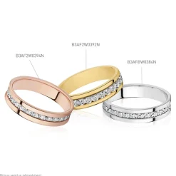 Histoire d'Or Alliance Fantaisie Diamantee Ruban Plat Or Bicolore* Bijoux Personnalisés|Bagues