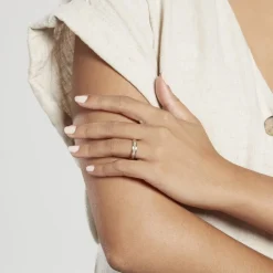 Histoire d'Or Alliance Fantaisie Diamantee Ruban Plat Or Bicolore* Bijoux Personnalisés|Bagues