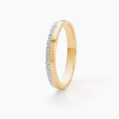 Discount Histoire d'Or Alliance Fantaisie Diamantee Ruban Plat or bicolore