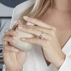 Sale Histoire d'Or Alliance Fantaisie Diamantee Ruban Plat or blanc