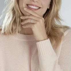 Clearance Histoire d'Or Alliance Fantaisie Diamantee Ruban Plat or blanc