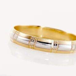 Histoire d'Or Alliance Fantaisie Ruban Plat Or Bicolore* Bijoux Personnalisés|Bagues