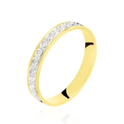 Histoire d'Or Alliance Fantaisie Ruban Plat Or Bicolore