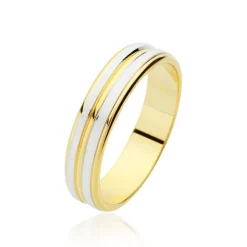 Discount Histoire d'Or Alliance Givree Ruban Plat Or Bicolore