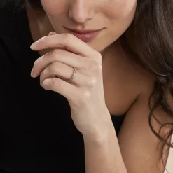 Histoire d'Or Alliance Grain De Folie Diamantee Ruban Plat Or Bicolore* Bijoux Personnalisés|Bagues