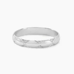 Discount Histoire d'Or Alliance Harmonie Demi Jonc Classique Or Blanc