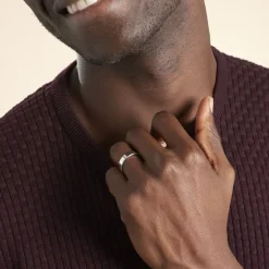 Histoire d'Or Alliance Inayah Ruban Plat Argent Blanc* Bijoux Personnalisés|Bagues