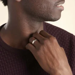 Histoire d'Or Alliance Inayah Ruban Plat Argent Blanc* Bijoux Personnalisés|Bagues