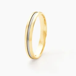 Histoire d'Or Alliance Jodelle Ruban Plat Or Bicolore* Bijoux Personnalisés|Bagues