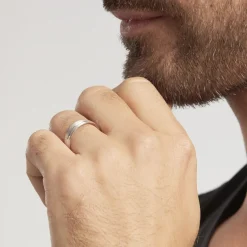 Histoire d'Or Alliance Julio Ruban Poli Brosse Or Blanc* Bijoux Personnalisés|Bagues