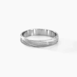 Histoire d'Or Alliance Ketly Ruban Plat Argent Blanc