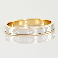 Histoire d'Or Alliance Madin Ruban Plat Or Bicolore