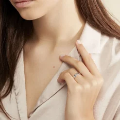 Discount Histoire d'Or Alliance Mae-lou Ruban Plat Argent Blanc