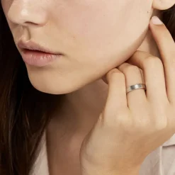 Discount Histoire d'Or Alliance Mae-lou Ruban Plat Argent Blanc