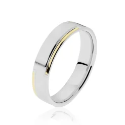 Histoire d'Or Alliance Mamassa Ruban Plat Or Bicolore* Bijoux Personnalisés|Bagues