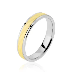 Histoire d'Or Alliance Maria-celeste Ruban Plat Or Bicolore* Bijoux Personnalisés|Bagues