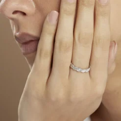 Histoire d'Or Alliance Marielle Ruban Plat Or Blanc* Bijoux Personnalisés|Bagues