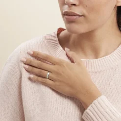 Best Histoire d'Or Alliance Marlon Demi Jonc Classique Or Blanc