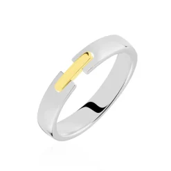 Hot Histoire d'Or Alliance Marton Ruban Plat Or Bicolore