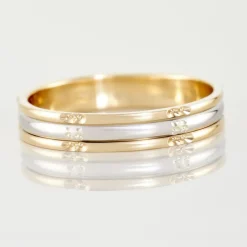 Histoire d'Or Alliance Marvin Demi Jonc Classique Or Bicolore* Bijoux Personnalisés|Bagues