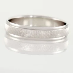 Histoire d'Or Alliance Marwan Ruban Bombé Or Blanc* Bijoux Personnalisés|Bagues